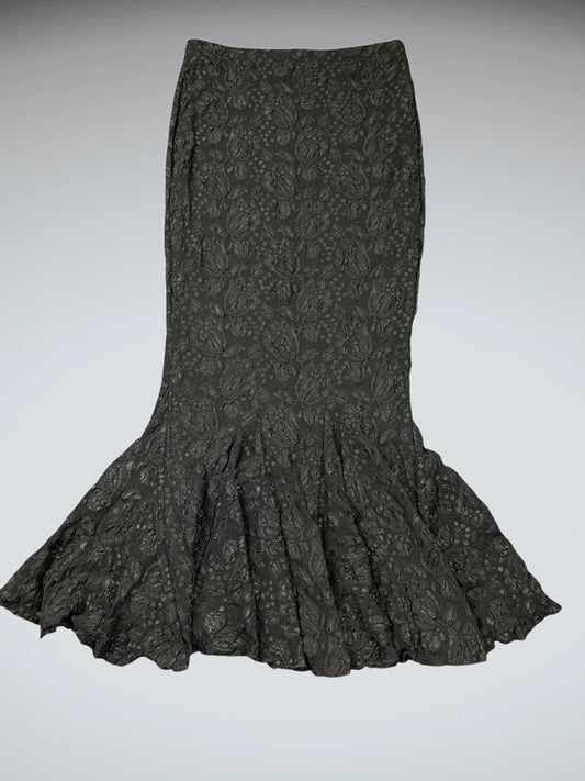 Florencia Fiume Black Elegant Long Skirt (S)