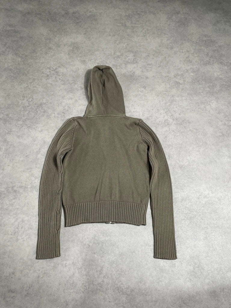 khaki crop hoodie (S)