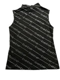 Black Logo Print High Neck Top (L)