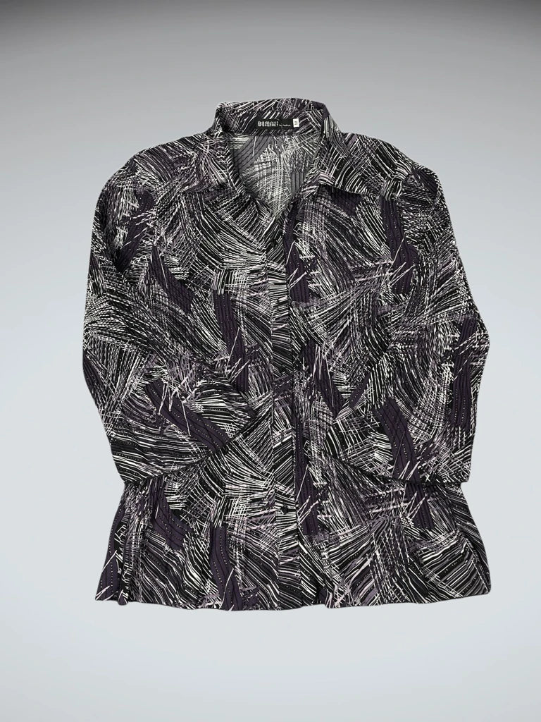 Light Purple Stripe Pattern Dress Top (M)