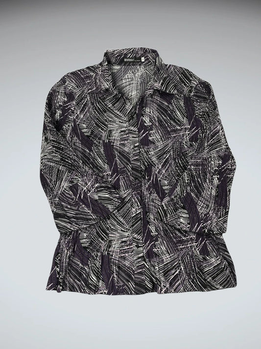 Light Purple Stripe Pattern Dress Top (M)