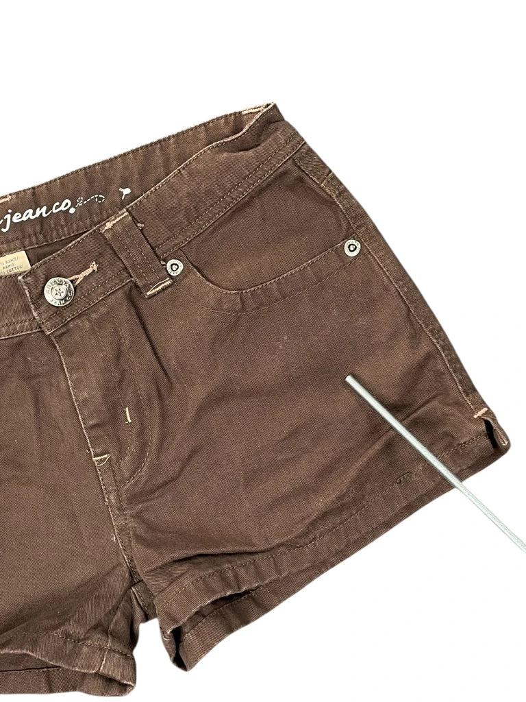 brown denim hotpants (S)