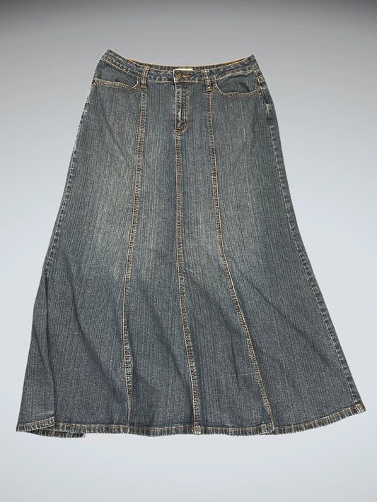 St. John’s Bay Blue Denim Midi Skirt (S)