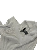 Grey Shimmer V-Cut Knit Sweater (S)