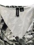 Monochrome Aqua Drop Pattern Draped Top (S)