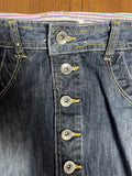 Blue Denim Skirt with Buttons