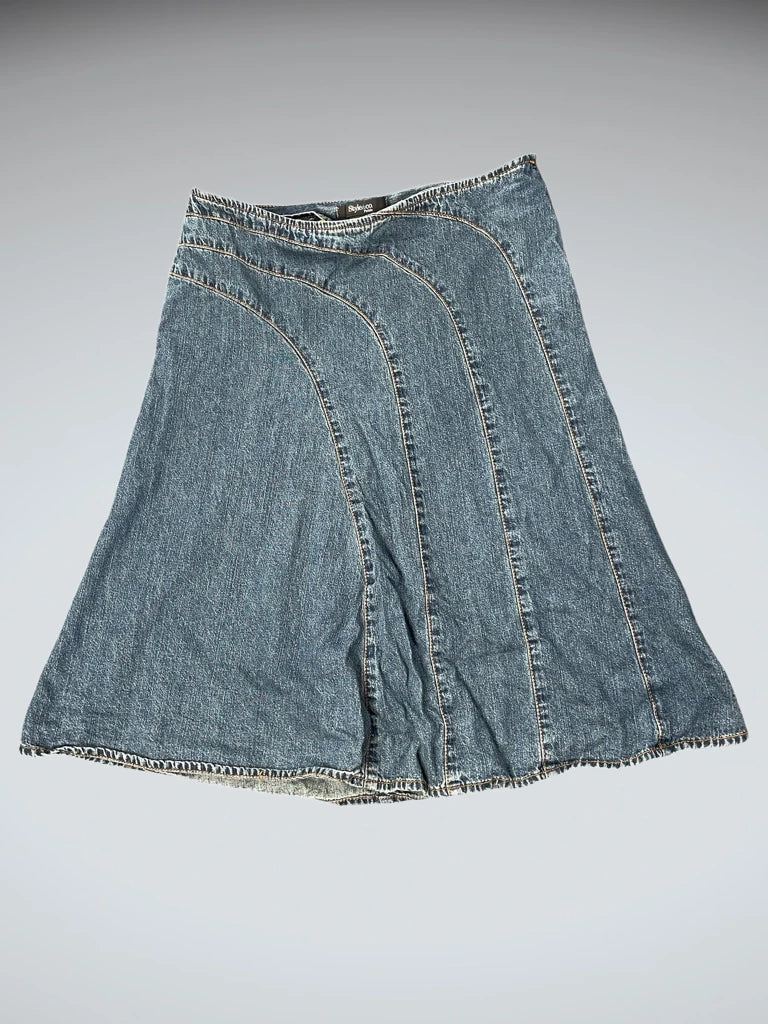 Style & Co Panelled Flare Denim Skirt (S)