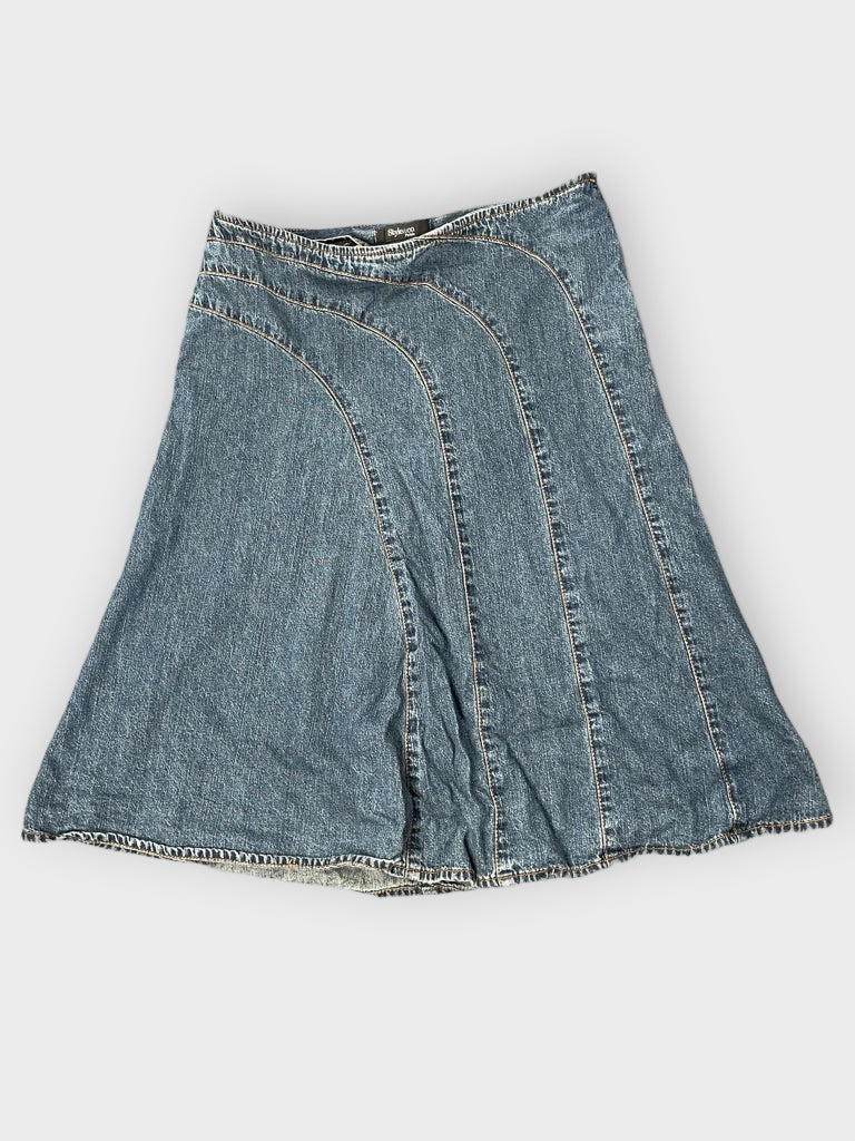 Style & Co Panelled Flare Denim Skirt (S)