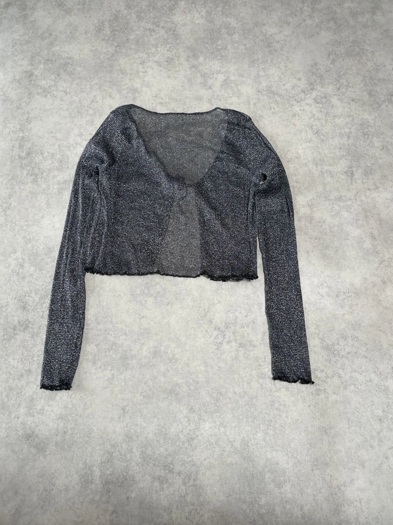 glitter mesh shrug