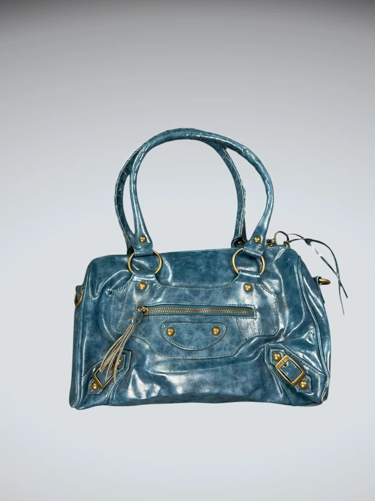 Trio Turquoise Structured Satchel Bag (ONESIZE)