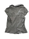 Black Pinstripe Fitted Vest Top with Statement Buttons (S)