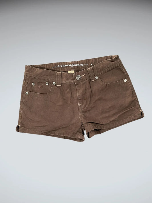 brown denim hotpants (S)