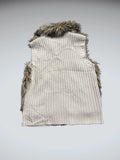 Pink Rose Beige Acrylic Vintage Vest Women (L)