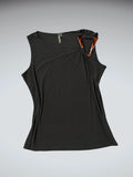 Olivia Page Black Draped Top with Shoulder Detail (M)