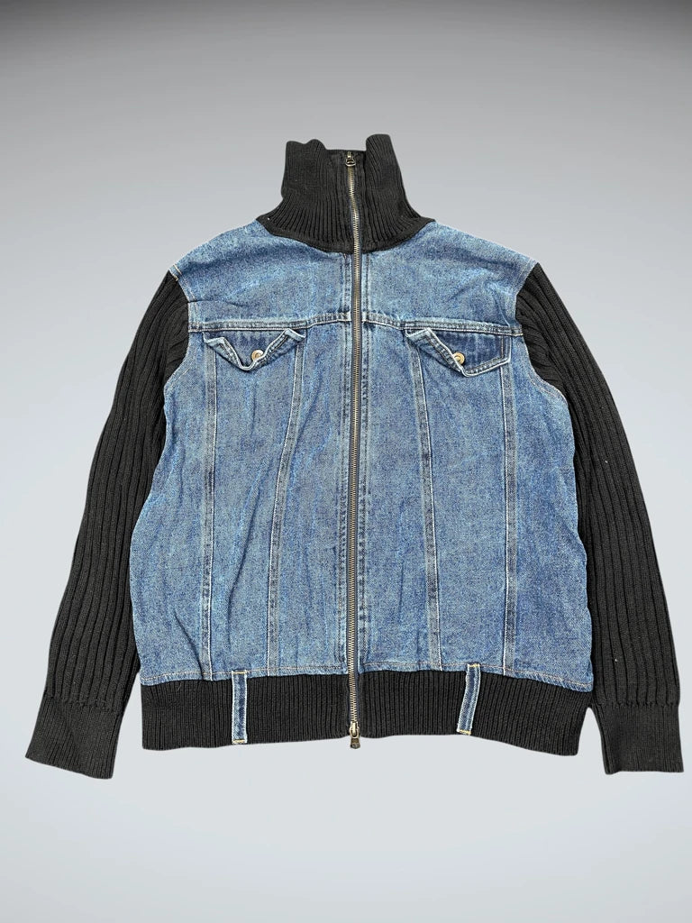 KiKit Studio Black Knit Sweater with Denim Front (L)