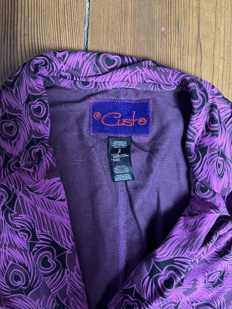 Purple Blazer with Print