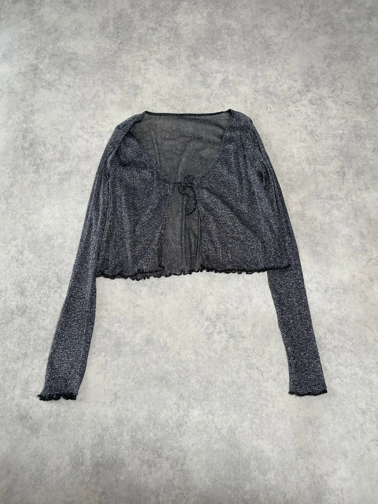 glitter mesh shrug