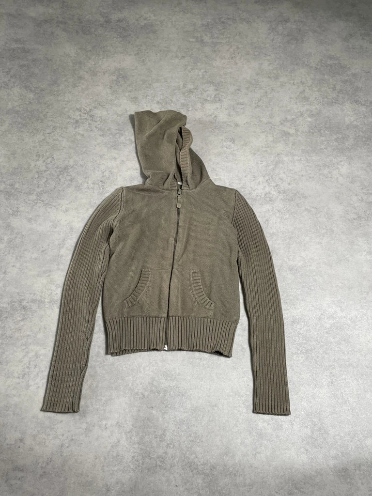 khaki crop hoodie (S)