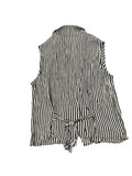 Camille Claude Striped Sleeveless Button Top (S)