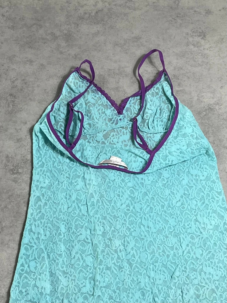 turquoise lace dress (L)