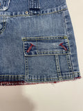 Distressed Denim Mini Skirt Low Rise Red Stitch Y2K (M)