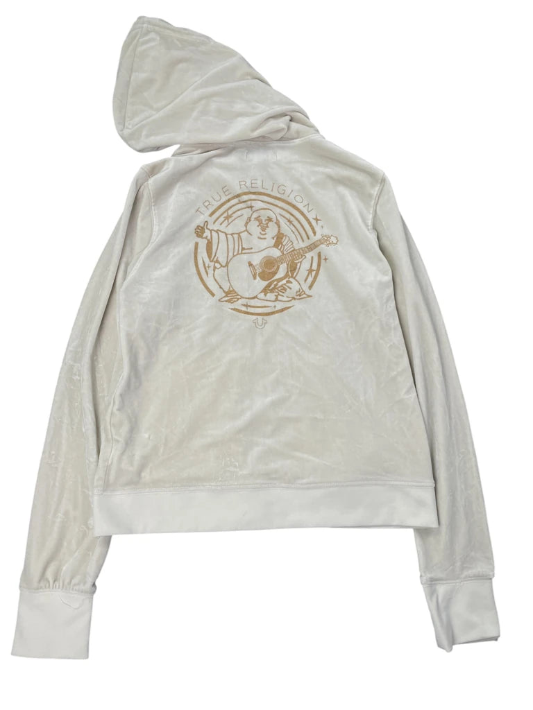 True Religion Beige Velour Zip Hoodie (M)