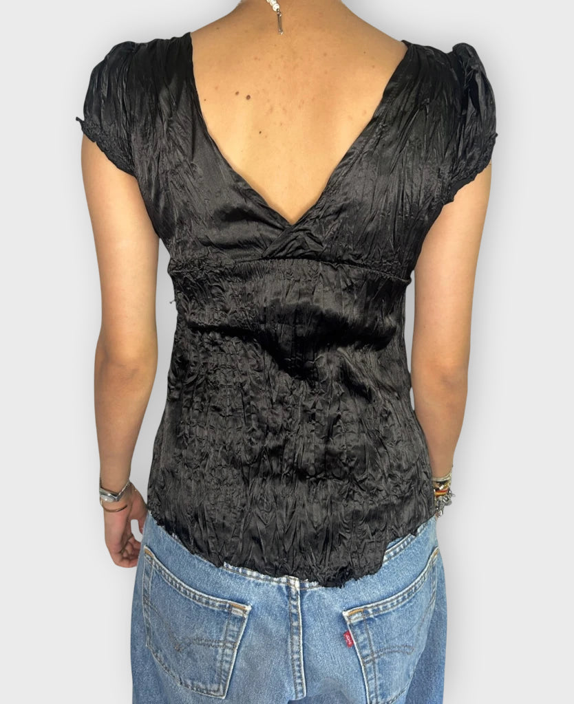 Black Silk Top (M)