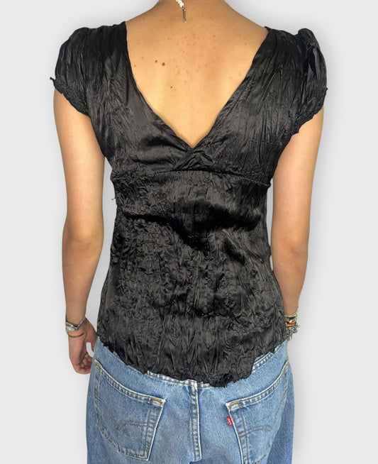Black Silk Top (M)