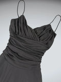 Timeless Black Ruched Evening Dress (M)