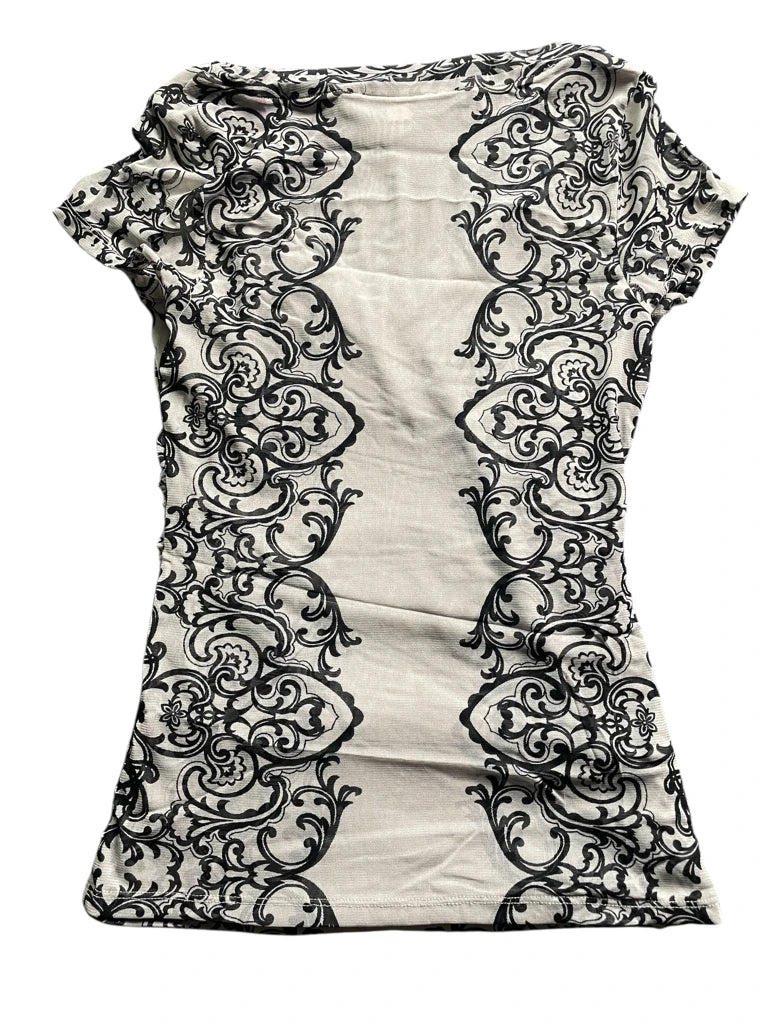 Baroque Print Ruched Top (M)