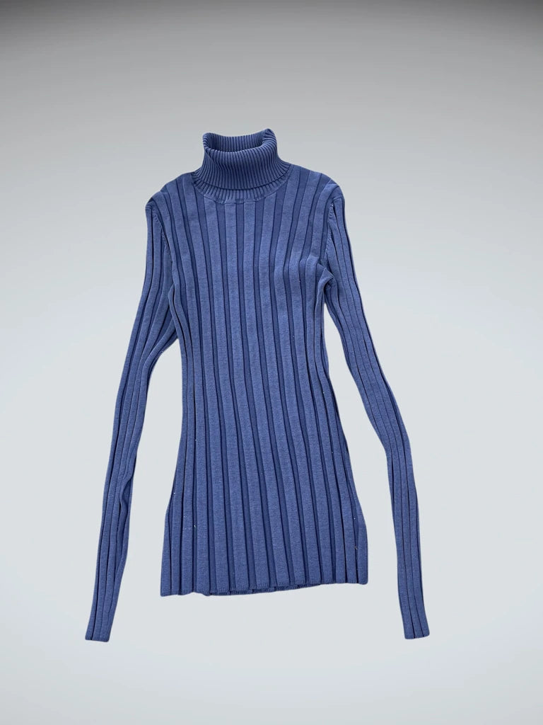 Midnight Ocean Blue Vintage Turtleneck (M)