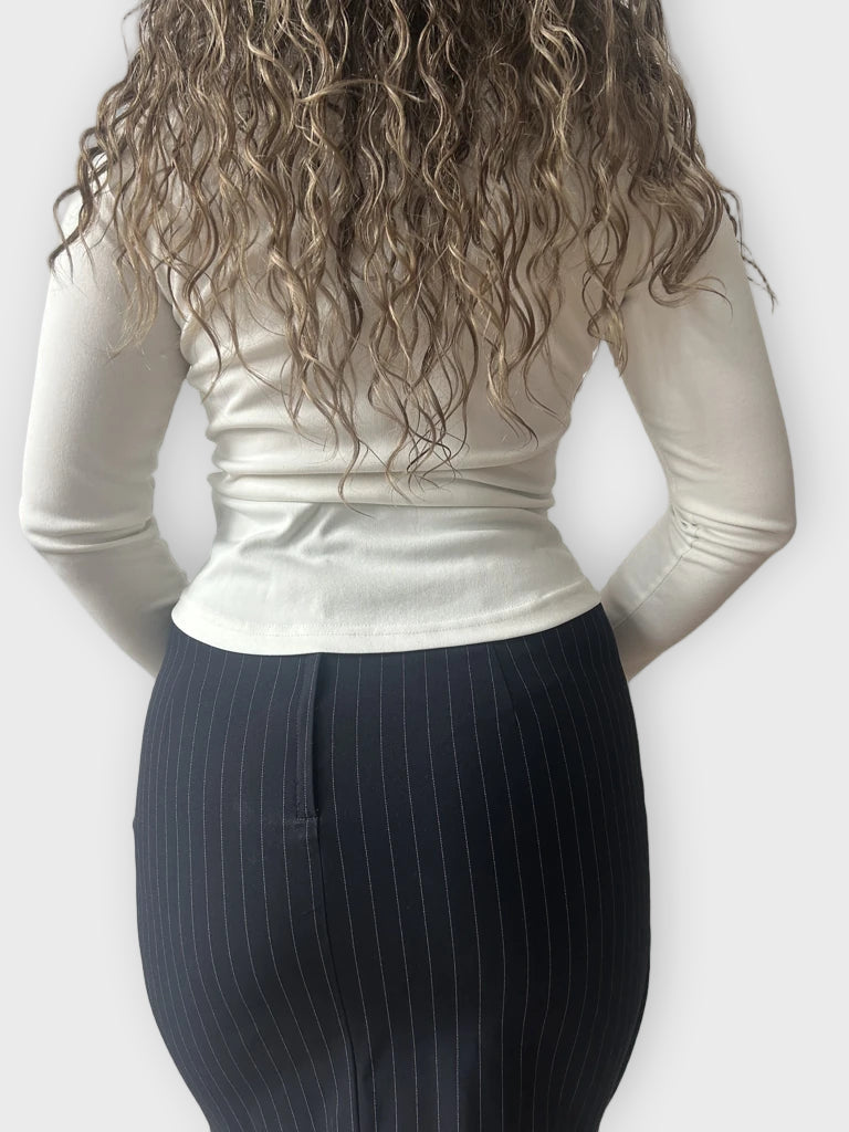 White Stretch Button-Up Shirt (M)