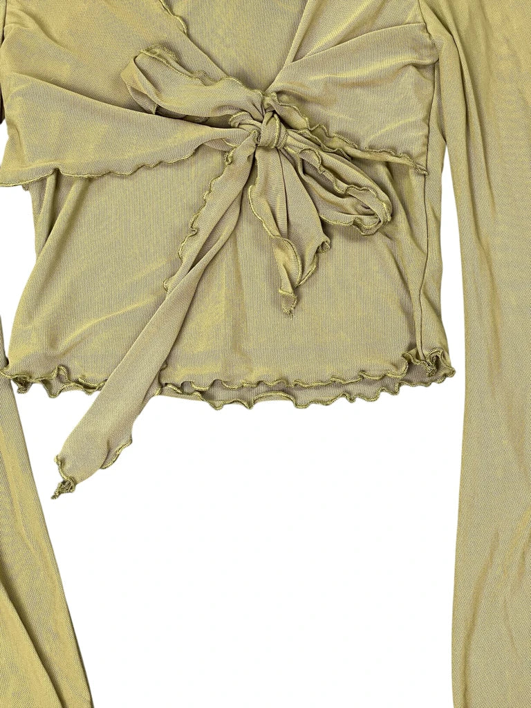 Green Simple V-Cut Top (S)
