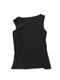 Olivia Page Black Draped Top with Shoulder Detail (M)
