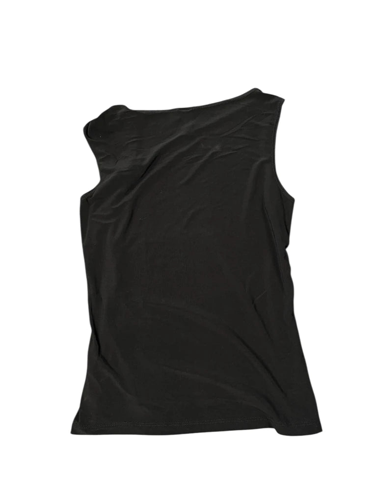 Olivia Page Black Draped Top with Shoulder Detail (M)