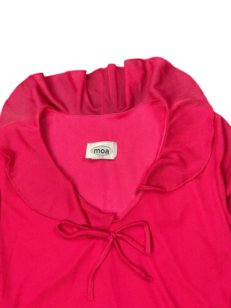 Moa USA pink tie front bell sleeve top (S)