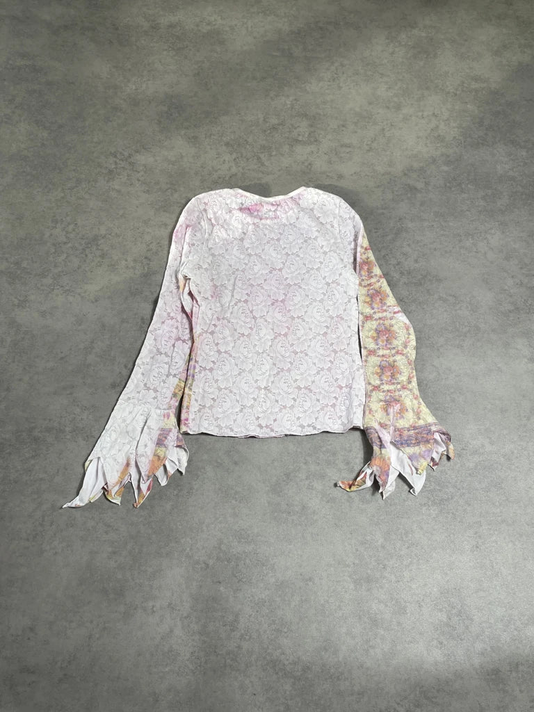 long sleeve flower top (L)