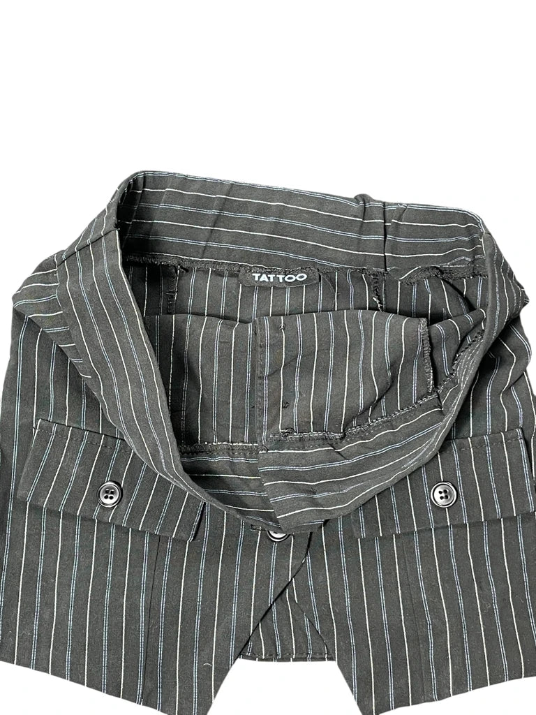black pinstripe corset vest (S)