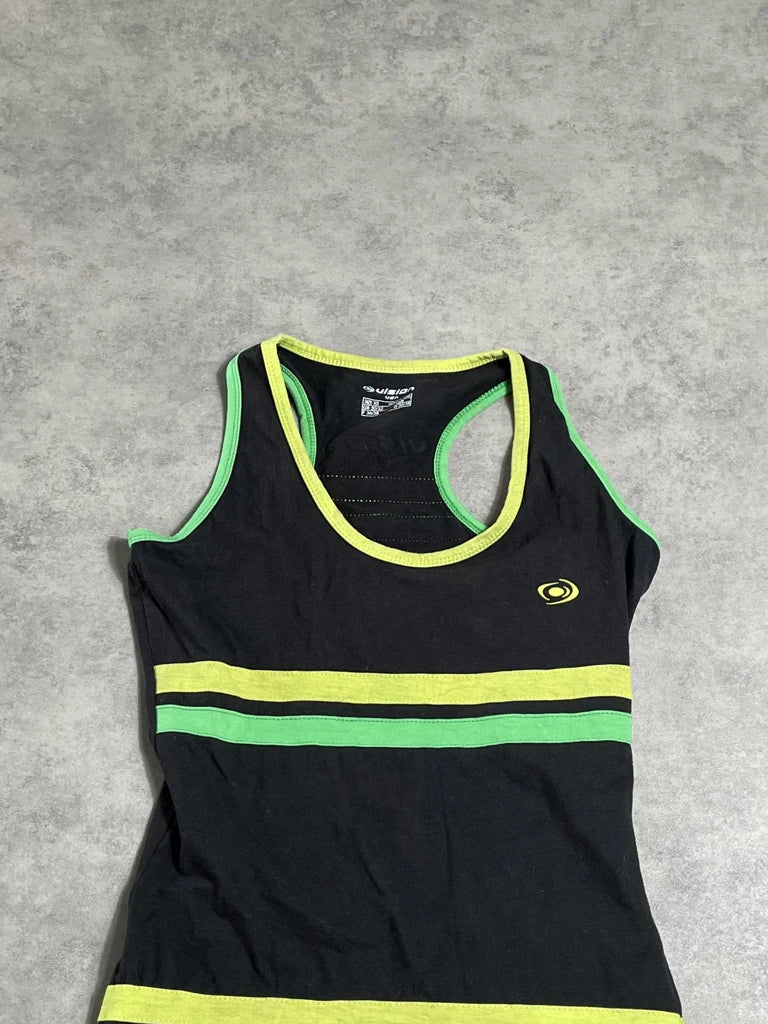 tank top with green striped (M)