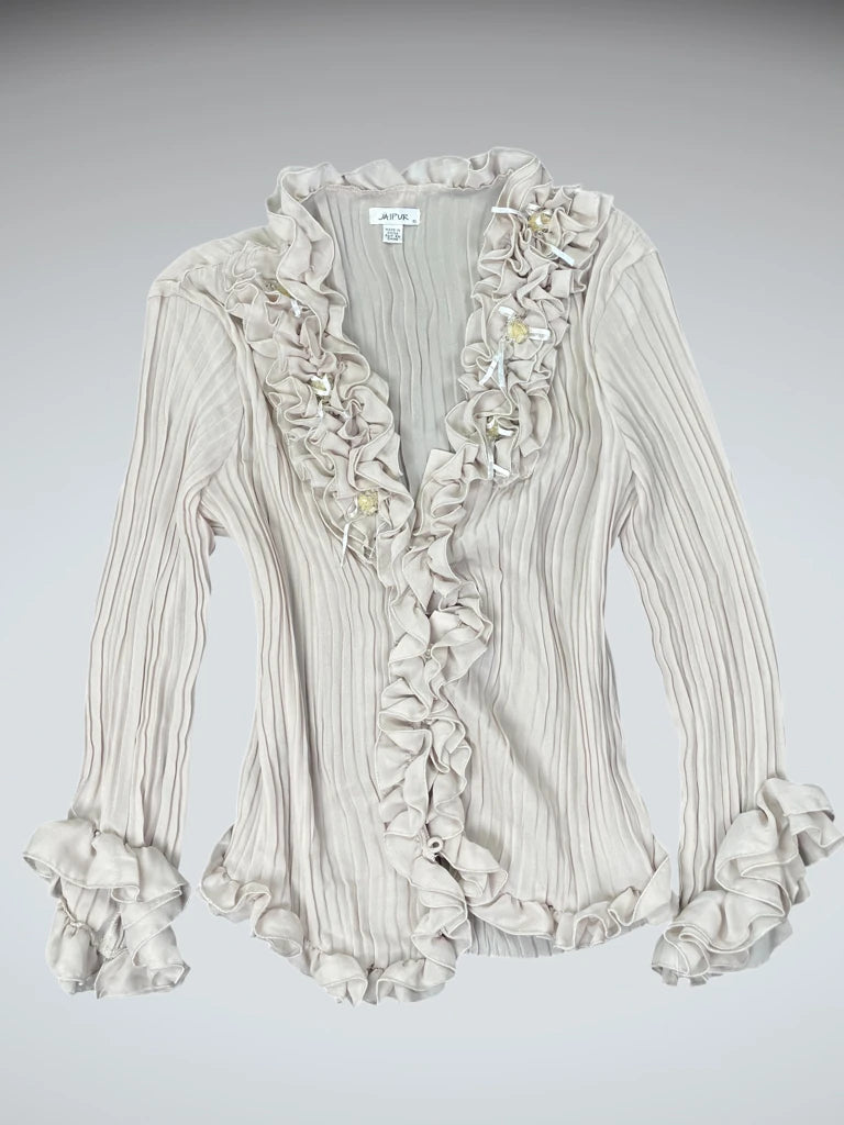 Jaipur Beige Vintage Summer Top (M)