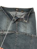 Contrast Blue Denim Maxi Skirt (M)