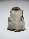 Maurices Faux Fur Collar Leather Vest Women (M)