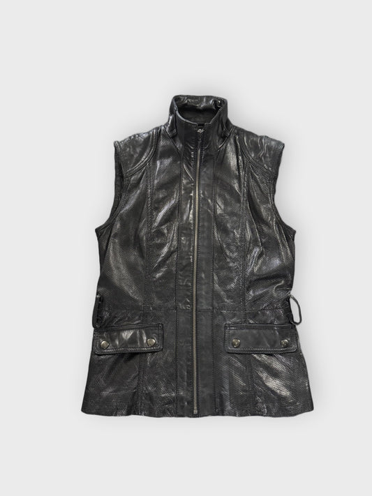 Kenneth Cole Black Genuine Leather Vest Women (XS)