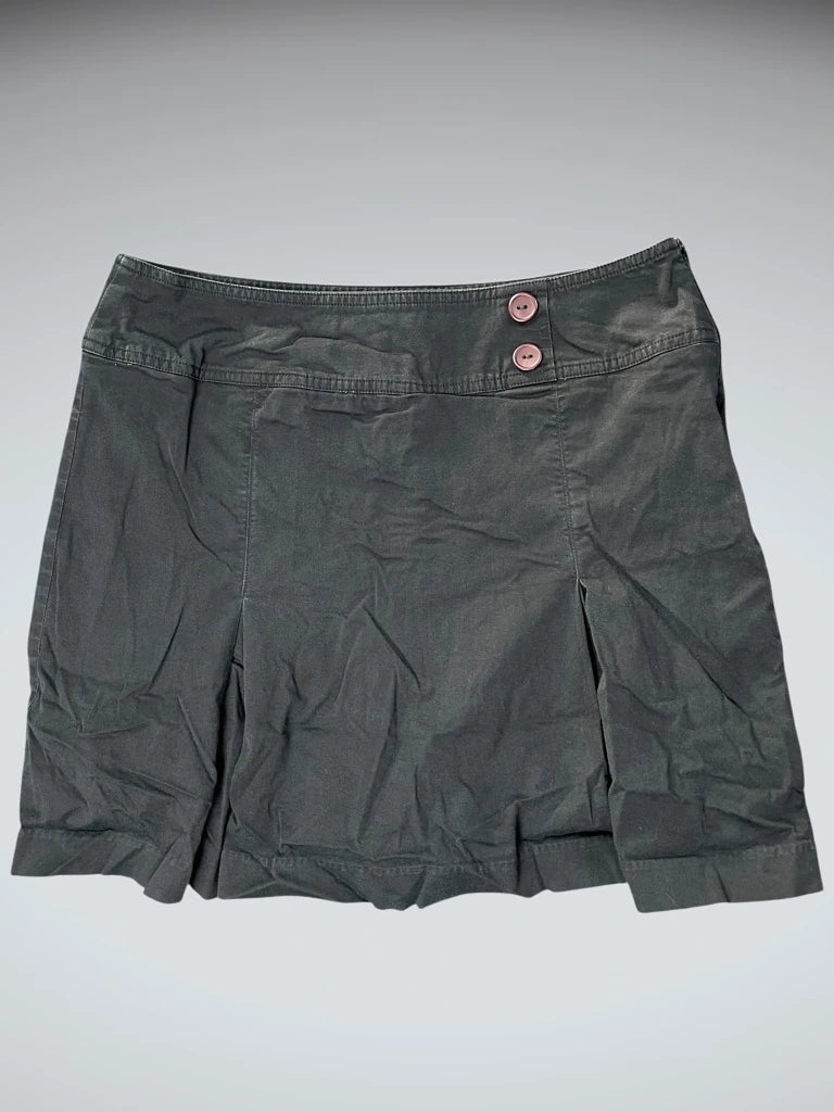St. Johns Bay Dark Chino Skirt with Button Detail (M)