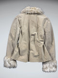 Static Beige Genuine Leather Fur Jacket (L)
