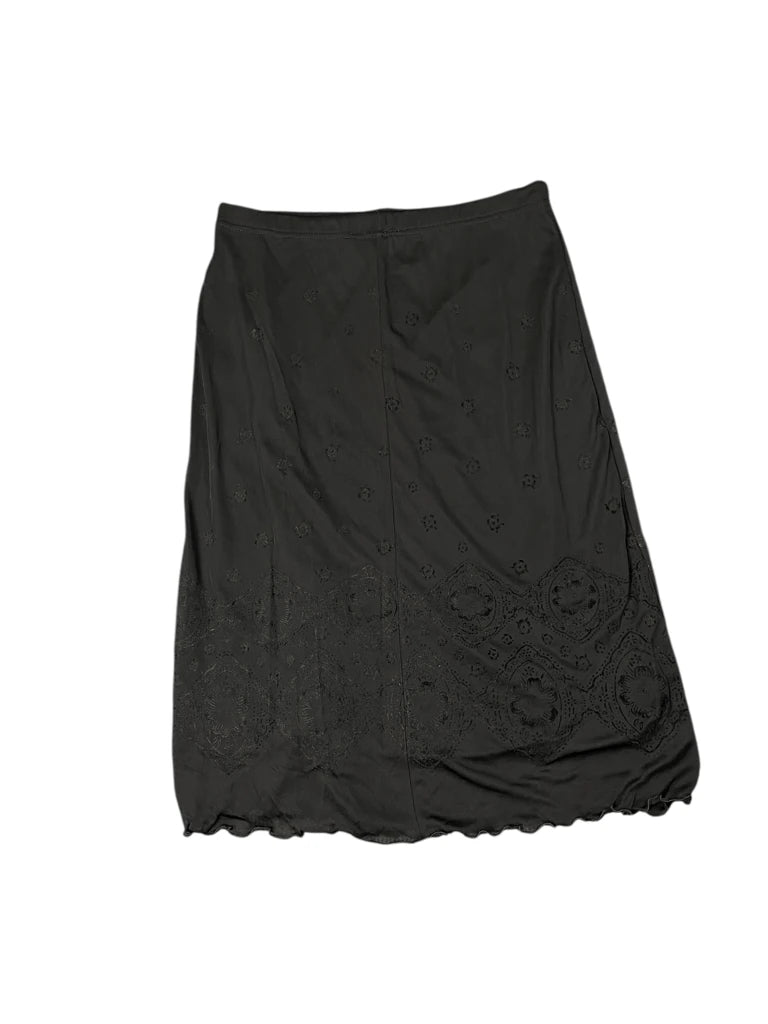 QQ Fashion Embroidered Black Skirt (S)
