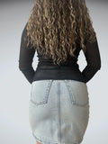 Long sleeve mesh top