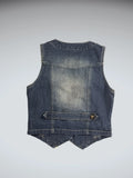 BCIH Buttoned Blue Denim Vest Women (M)