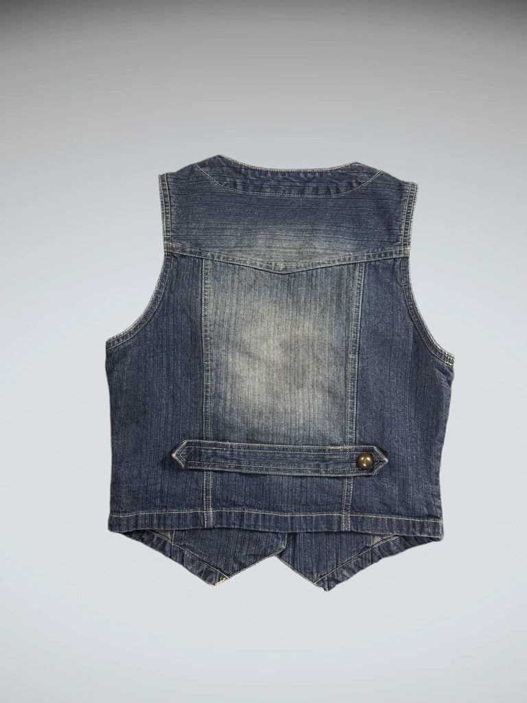 BCIH Buttoned Blue Denim Vest Women (M)