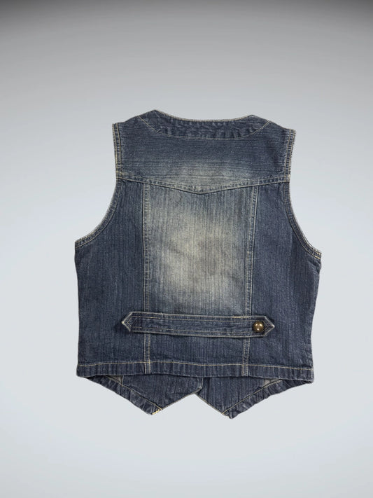BCIH Buttoned Blue Denim Vest Women (M)